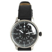 Reloj piloto retro ARMY MECHANIC esfera negra con correa de cuero