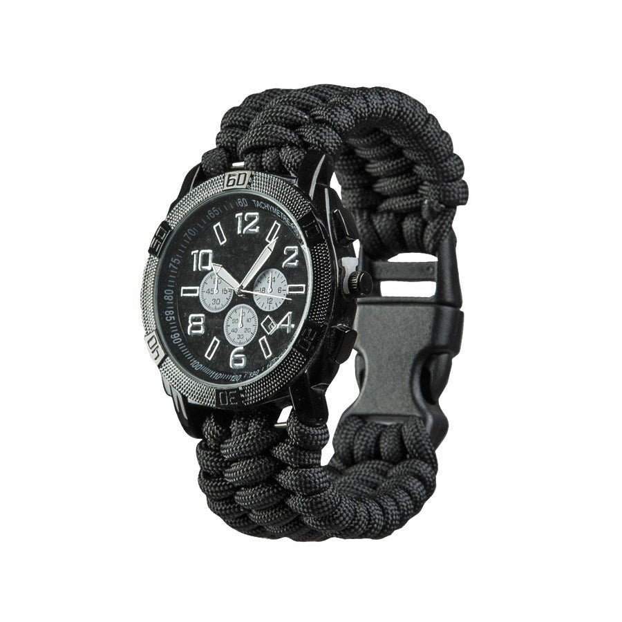 Reloj Paracord negro de pulsera