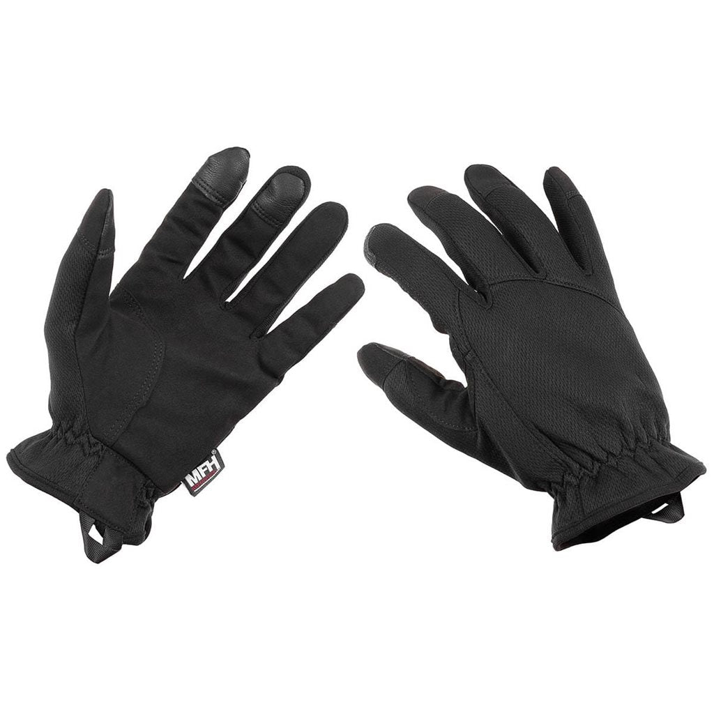 Guantes tácticos ligeros MFH negros, imagen del producto