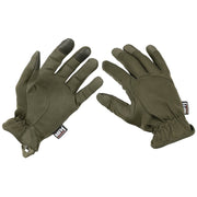 Guantes tácticos ligeros ZEENÉ en color verde, vista frontal de ambos guantes