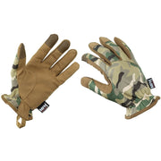 Guantes tácticos ligeros MFH, guantes de dedos compatibles con pantalla táctil y con cierre elástico en la muñeca