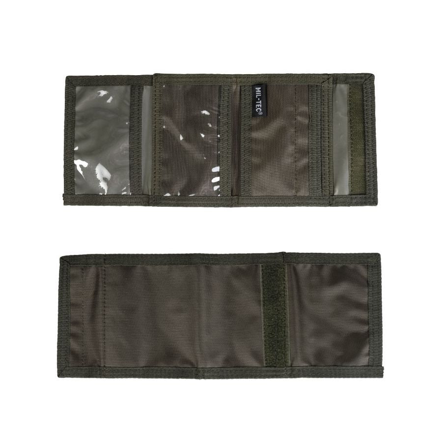 Cartera Mil-Tec verde de nylon con cierre de velcro