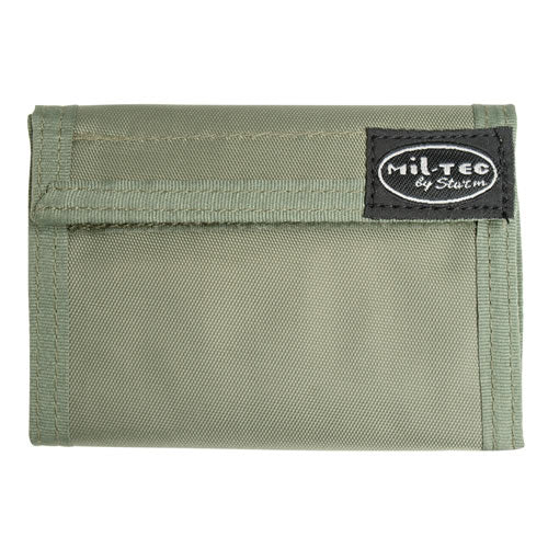 Cartera Mil-Tec verde de nylon con cierre de velcro