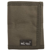 Billetera verde estilo militar con múltiples compartimentos, 13x9 cm