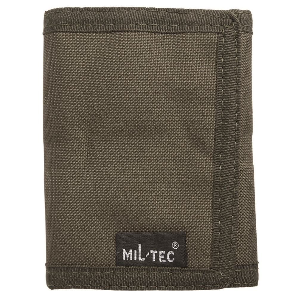 Billetera verde estilo militar con múltiples compartimentos, 13x9 cm