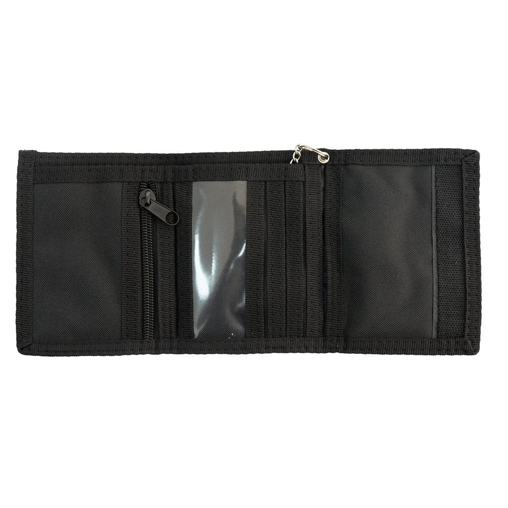 Cartera verde con cadena y mosquetón, 9x13 cm, poliéster 600D con recubrimiento PVC