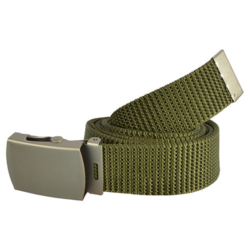 Cinturón US 30 mm verde con hebilla metálica y bolsillo interior oculto