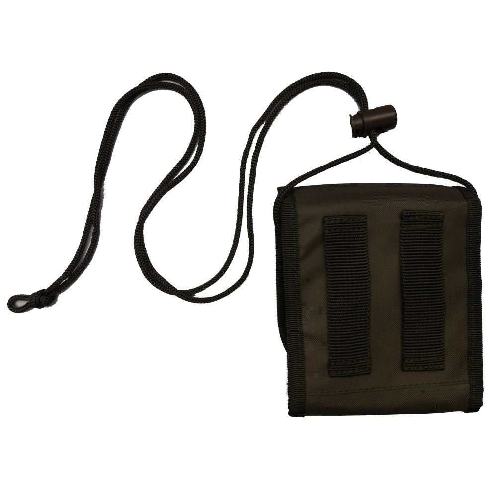 Billetera para colgar en el cuello Mil-Tec grande, nylon verde (12x13 cm; abierta 33x12 cm)