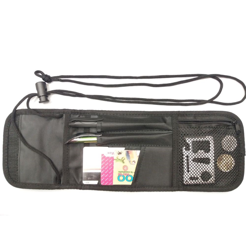 Cartera para colgar al cuello Mil-Tec grande negra, 13,5 x 11,5 cm cerrada, 100% poliamida