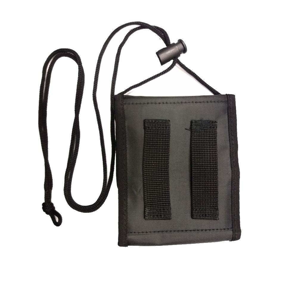 Cartera para colgar al cuello Mil-Tec grande negra, 13,5 x 11,5 cm cerrada, 100% poliamida