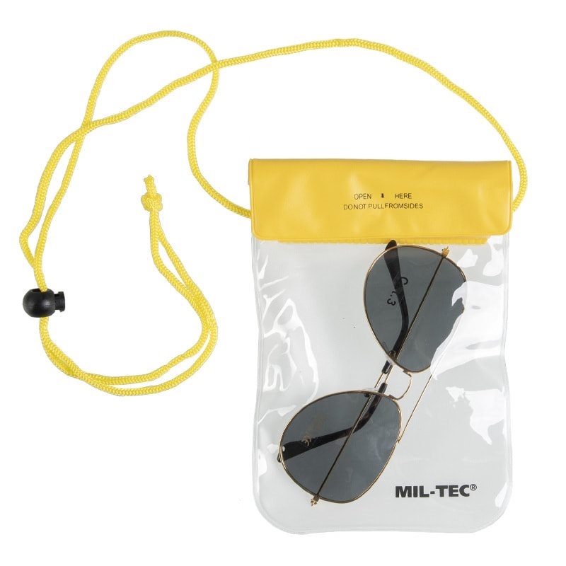 Funda impermeable amarilla transparente para cuello 130 x 200 mm