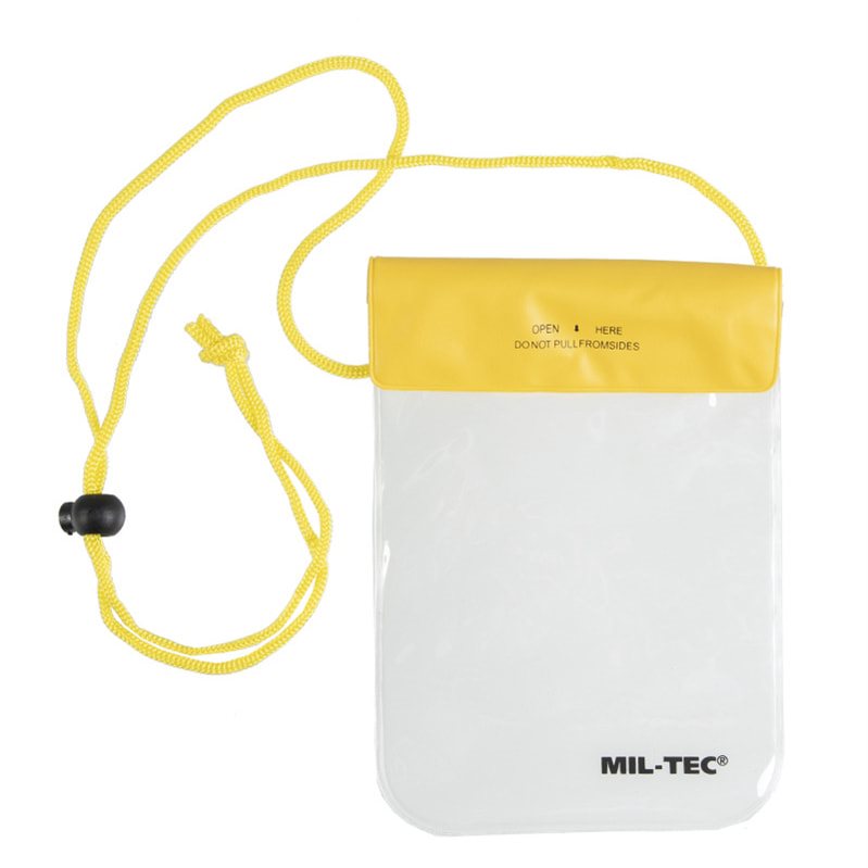 Funda impermeable amarilla transparente para cuello 130 x 200 mm