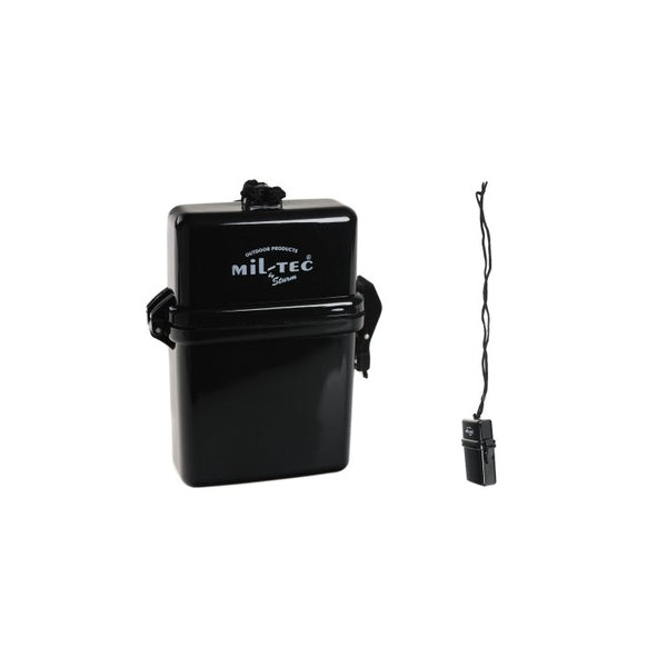 Estuche impermeable negro para colgar al cuello 70x110x25 mm