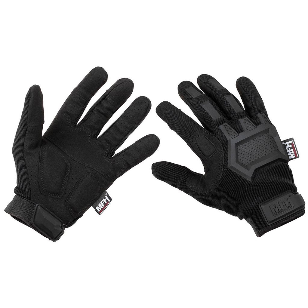 Guantes tácticos ACTION negros con índice y pulgar abatibles