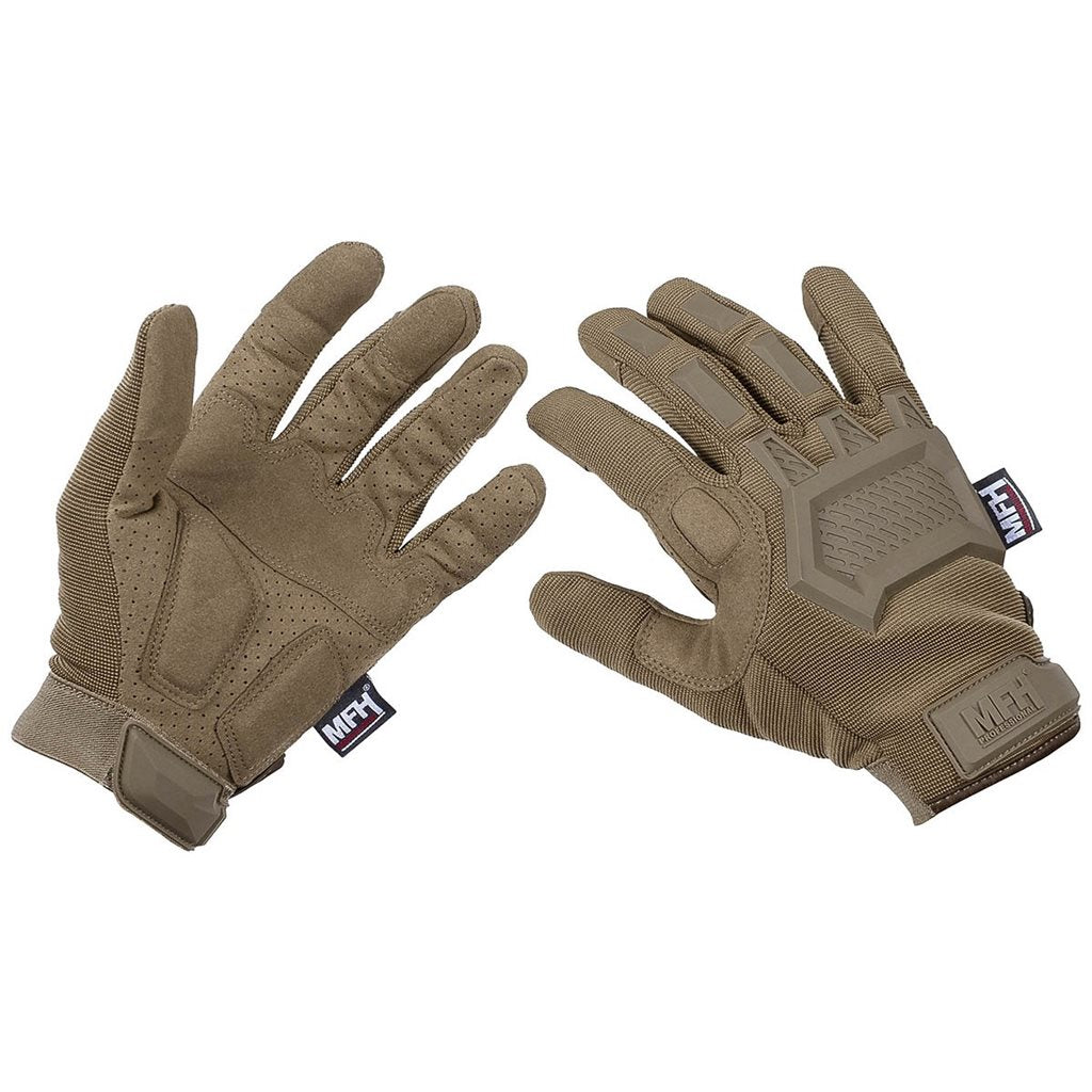 Guantes tácticos ACTION COYOTE TAN con índice y pulgar abatibles