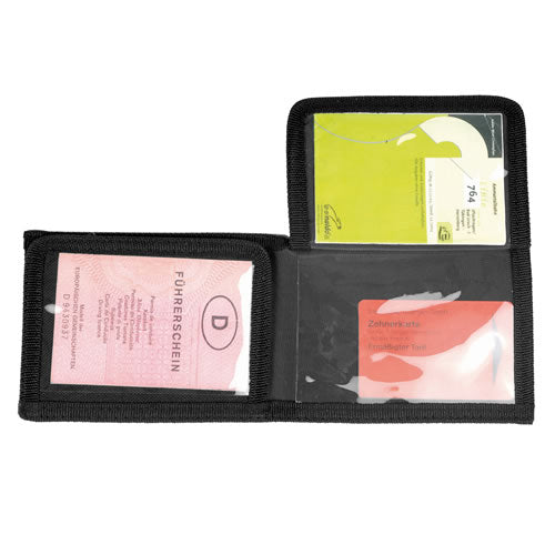 Funda BW para documentos de color negro con 6 ventanas transparentes 11 x 7,5 cm