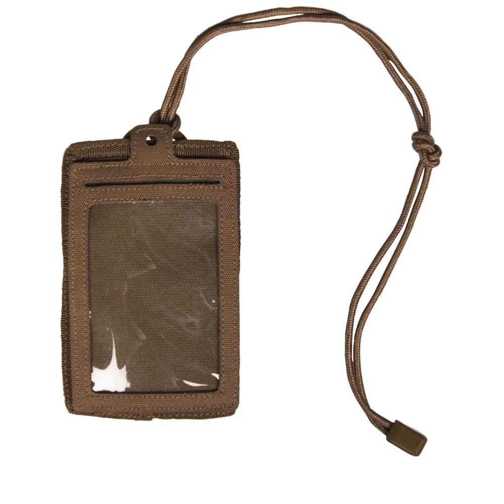 Funda ID para documentos verde con velcro y cordón, ventana transparente, 135 x 90 x 5 mm