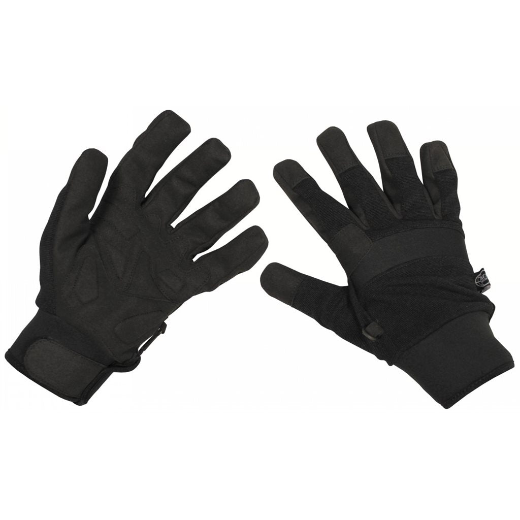 Guantes SECURITY negros, ajuste de muñeca con velcro, tallas S-XXL