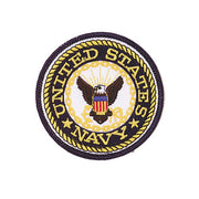 Parche textil redondo U.S. NAVY 7,5 cm con emblema y texto