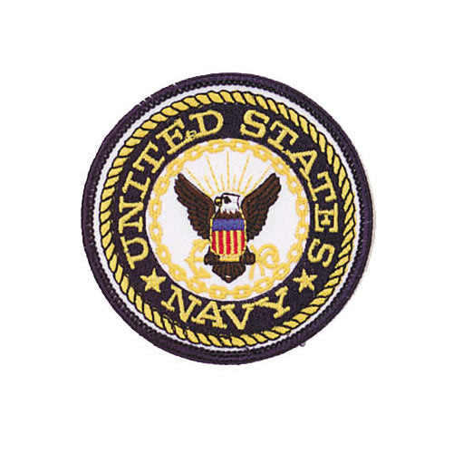 Parche textil redondo U.S. NAVY 7,5 cm con emblema y texto