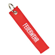 Llavero FEUERWEHR rectangular con anilla, tamaño 130 x 25 mm