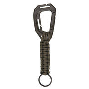 Mosquetón MOLLE con paracord verde, plástico polioximetileno, 9,3 cm, 24 g