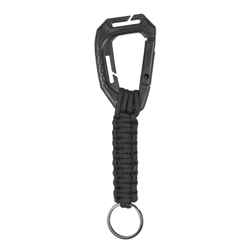Mosquetón MOLLE con paracord verde, plástico polioximetileno, 9,3 cm, 24 g