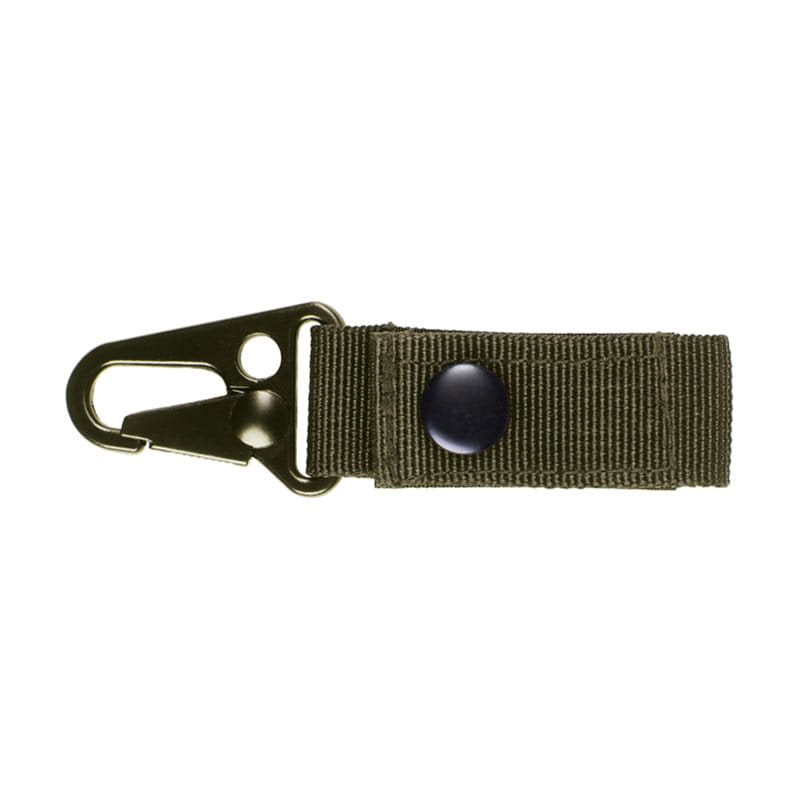 Correa/llavero con mosquetón táctico 7cm verde para cinturón y sistema MOLLE