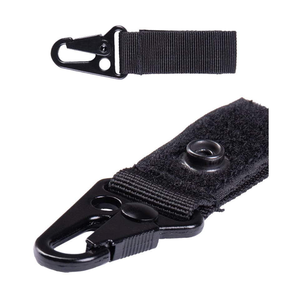 Correa/llavero con mosquetón táctico 7cm verde para cinturón y sistema MOLLE