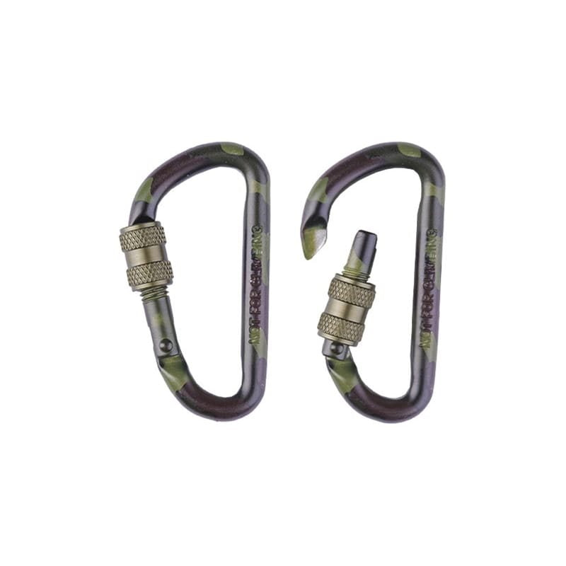 Mosquetones tácticos Woodland roscados 80 mm, pack de 2, accesorios auxiliares no aptos para escalada