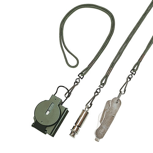 Cinta de seguridad BW verde con pequeño mosquetón metálico para sujetar pistola o brújula