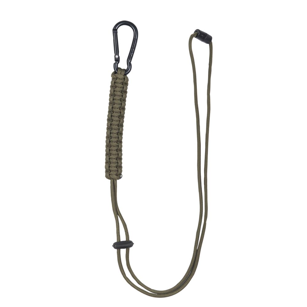 Cuerda Paracord verde con mosquetón, 57 cm