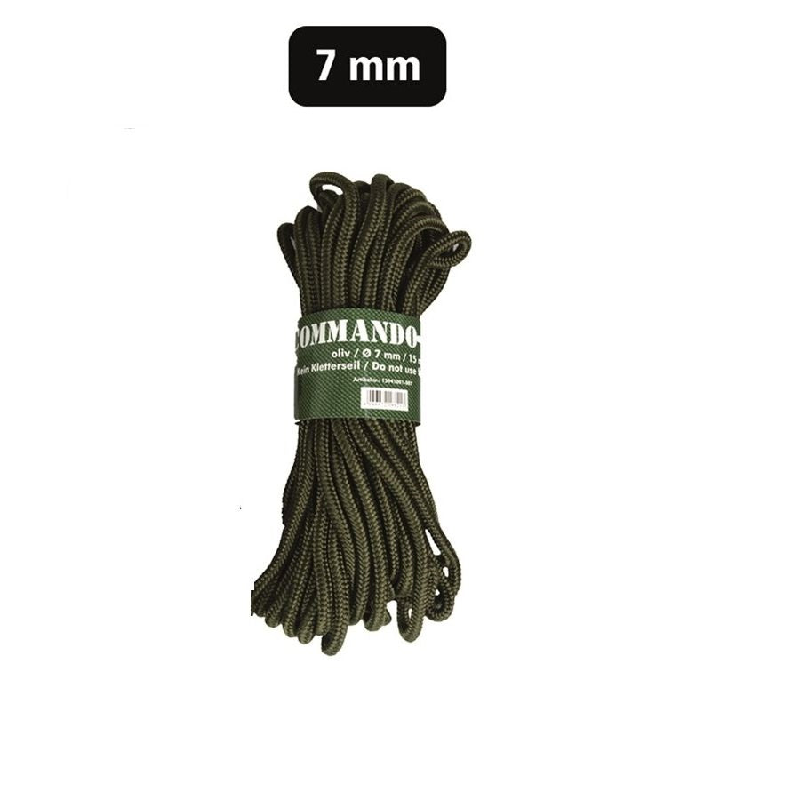 Cuerda auxiliar COMMANDO 7 mm x 15 m verde