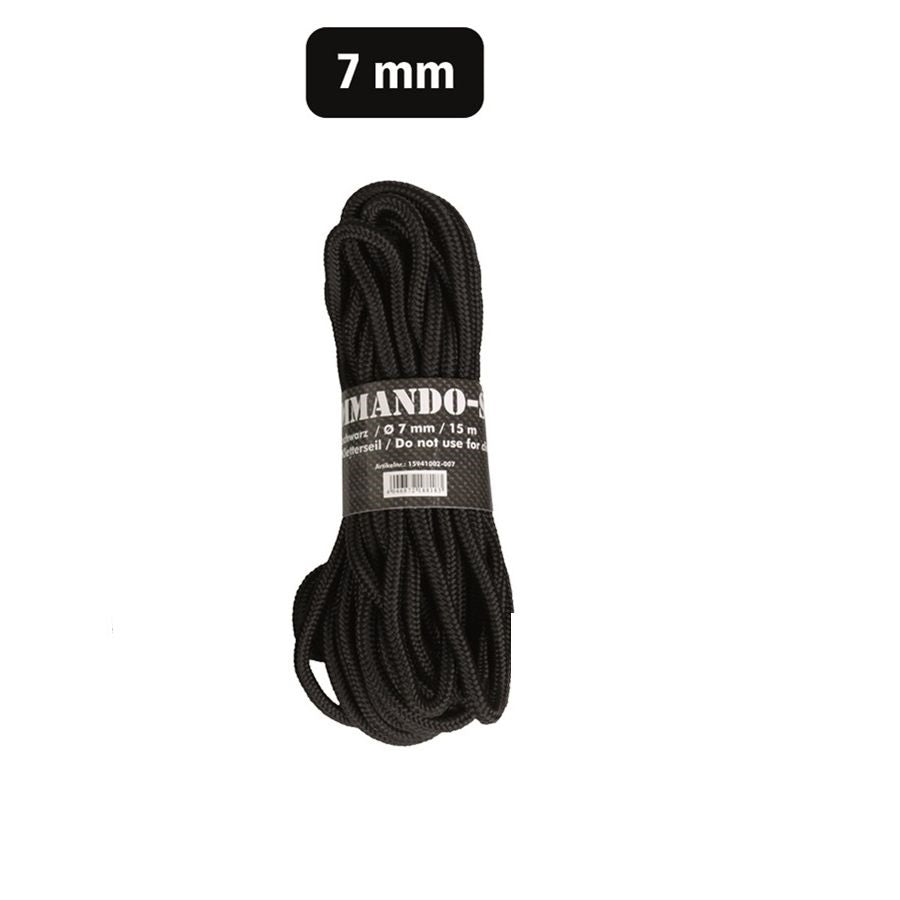 Cuerda COMMANDO 7 mm / 15 m negra