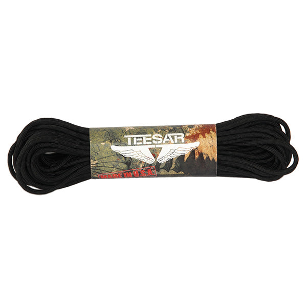 Cuerda paracaídas US negra de nylon 3 mm x 30 m (100 ft)