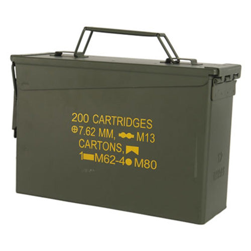 Caja de munición US M19A1 CAL.30 con estampado, 25,5 x 8,5 x 17,5 cm