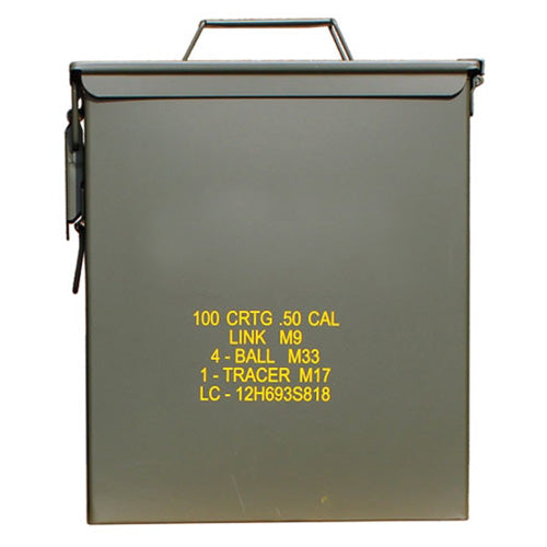 Caja de munición US M9 CAL.50, 28 x 14 x 33,5 cm, nueva