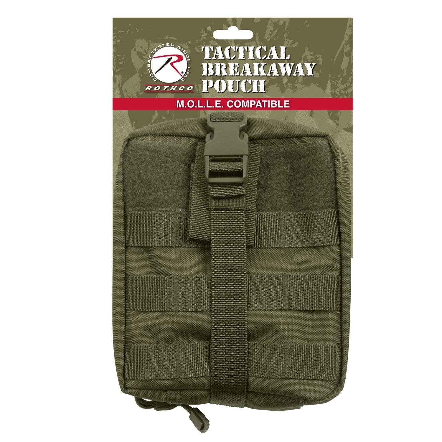 Funda táctica Breakaway negra plegada con sistema MOLLE, poliéster 600 Denier