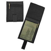 Funda BW negra para libreta A6 en poliéster 100% con espacio para lápiz