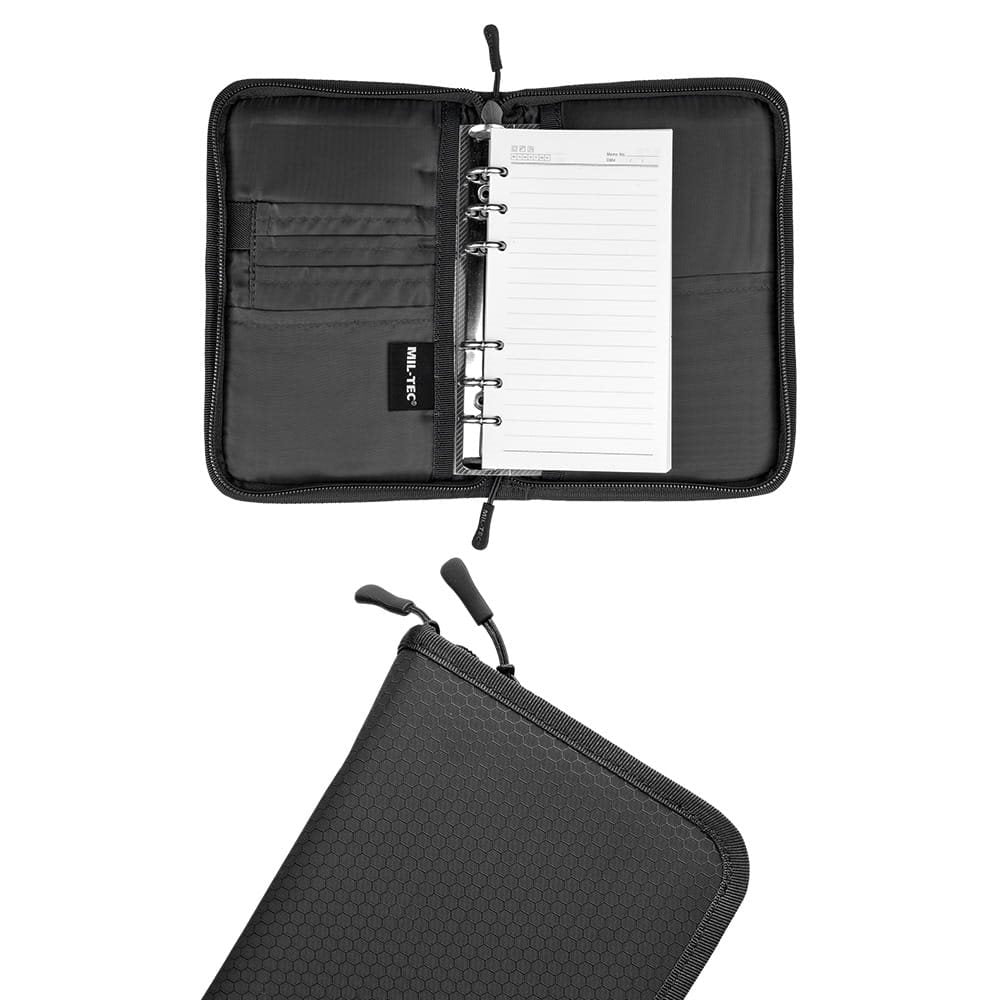 Carpeta HEXTAC MOLLE pequeña verde para documentos, poliester resistente con cierre velcro, anillas y bolsillos