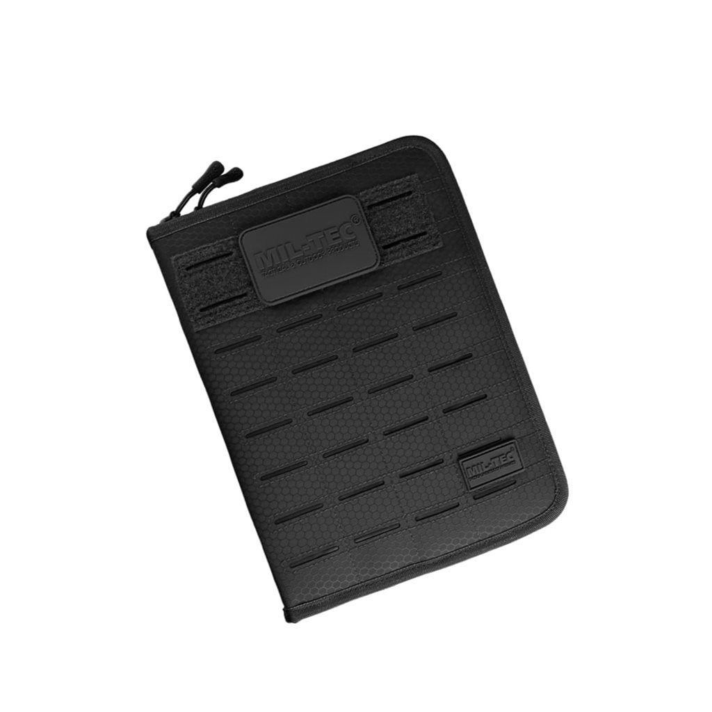 Carpeta verde HEXTAC MOLLE para documentos con velcro, anillas y bolsillos auxiliares