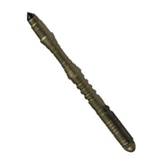 Bolígrafo táctico verde con rompecristales, aluminio aeronáutico, 16 cm