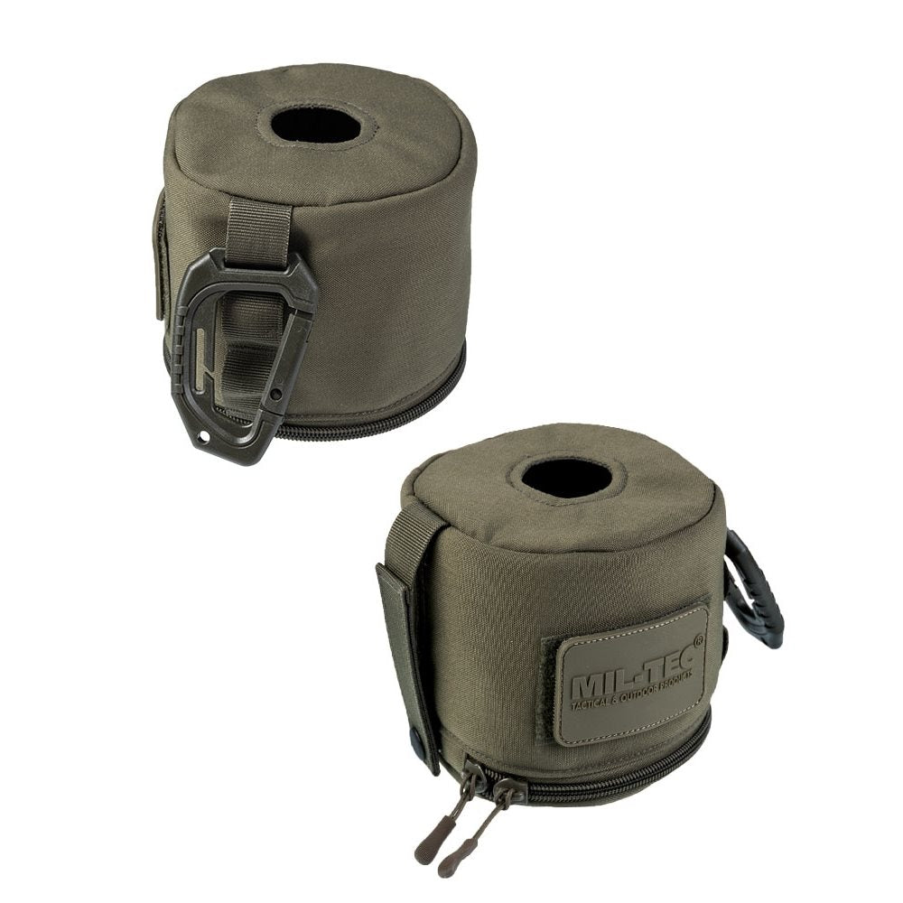 Funda MOLLE verde para pañuelos o papel higiénico con mosquetón y forro interior de poliuretano