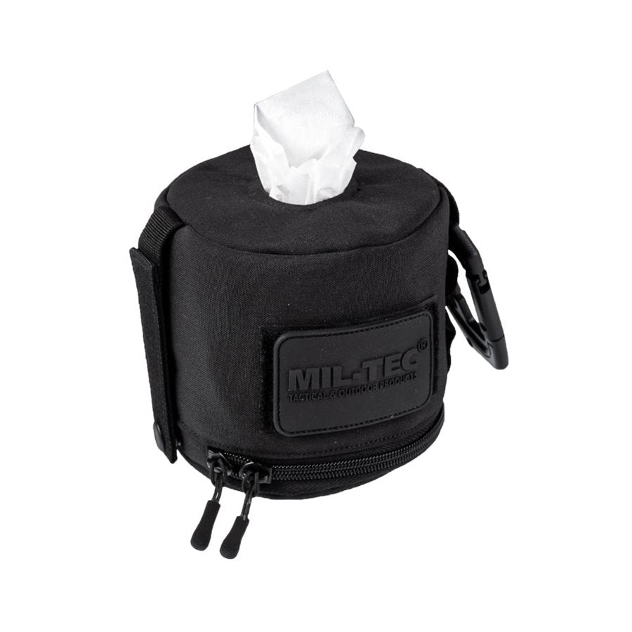 Funda MOLLE verde para pañuelos o papel higiénico con mosquetón y forro interior de poliuretano
