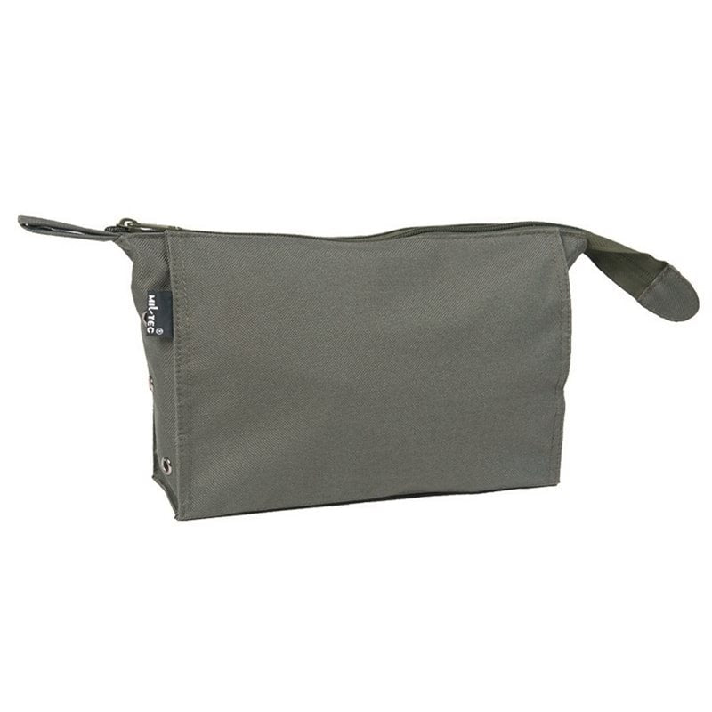 Neceser BW verde con varios compartimentos interiores, cierre de cremallera y forro PVC (25 x 17 x 8 cm)