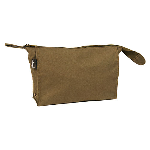 Neceser BW verde para artículos de aseo, nylon 100% con forro PVC, cremallera, dimensiones 25 x 17 x 8 cm