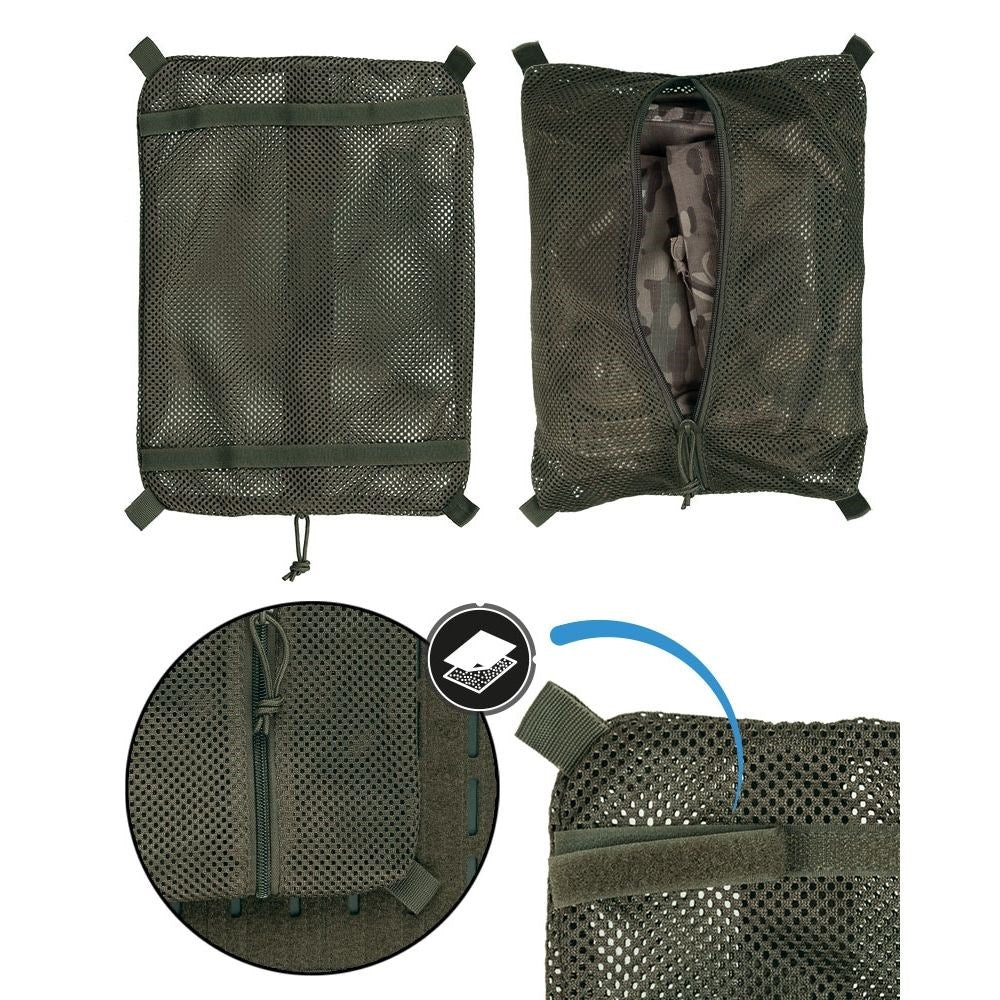 Kapsa síťovaná organizační do batohu velká ZELENÁ - bolsa organizadora de malla verde MIL-TEC para mochila