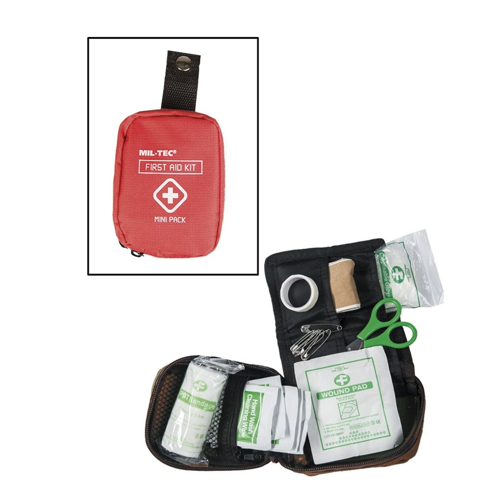 Botiquín druk MINI verde, botiquín de primeros auxilios pequeño y equipado con varios compartimentos