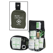 Botiquín MIDI equipado verde de tamaño medio con varios compartimentos