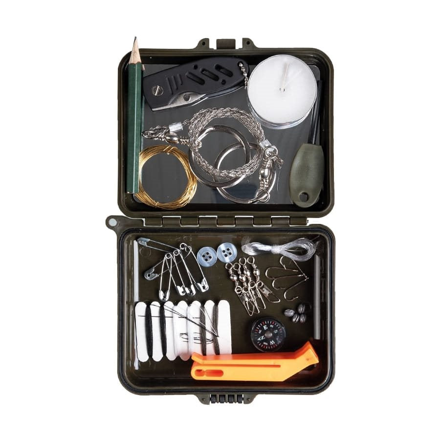 Kit de supervivencia KPZ SURVIVAL BOX plástico - caja metálica de aluminio impermeable